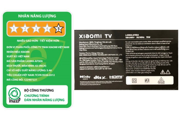 Tivi Xiaomi A 43 inch L43MA-AFSEA 2025 -Google TV Quốc Tế